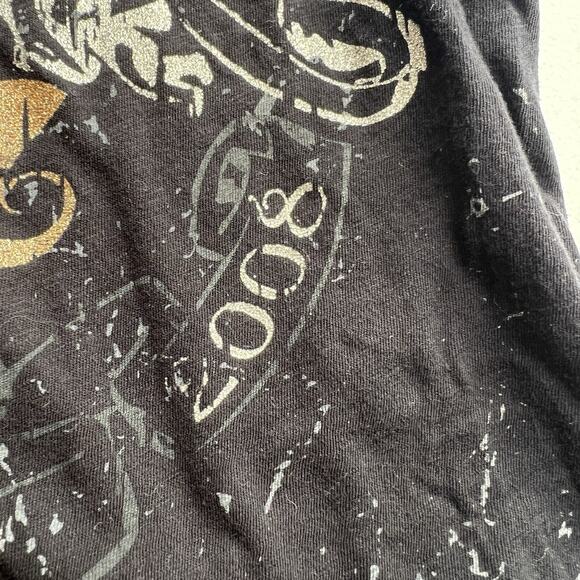 Vintage 90’s Propaganda Single Stitch Tee Shirt Black Dark Goth Embellished Bead - Picture 15 of 15